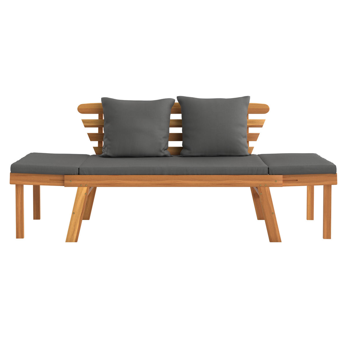 GARTENBANK 198/78/68 cm  in Grau, Akaziefarben  - Akaziefarben/Grau, Basics, Holz/Textil (198/78/68cm) - Ambia Garden