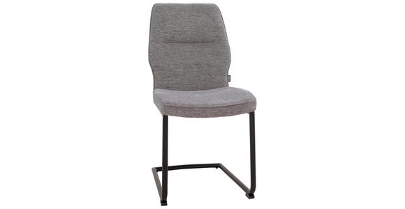 SCHWINGSTUHL in Eisen Mikrofaser - Schwarz/Grau, Design, Textil/Metall (45/91/62cm) - Xora