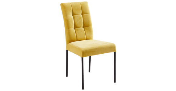 STUHL   Webstoff  - Gelb/Schwarz, Design, Textil/Metall (46/91/61cm) - Xora