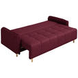 SCHLAFSOFA  in Chenille Bordeaux  - Bordeaux/Buchefarben, Design, Holz/Textil (217/97/101cm) - Carryhome