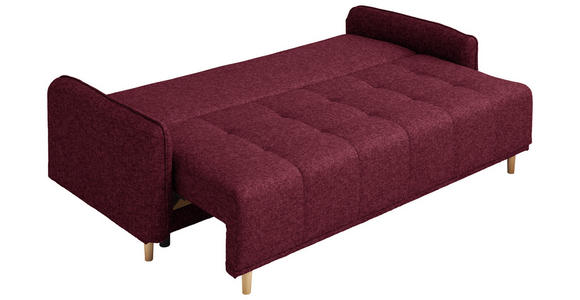 SCHLAFSOFA  in Chenille Bordeaux  - Bordeaux/Buchefarben, Design, Holz/Textil (217/97/101cm) - Carryhome