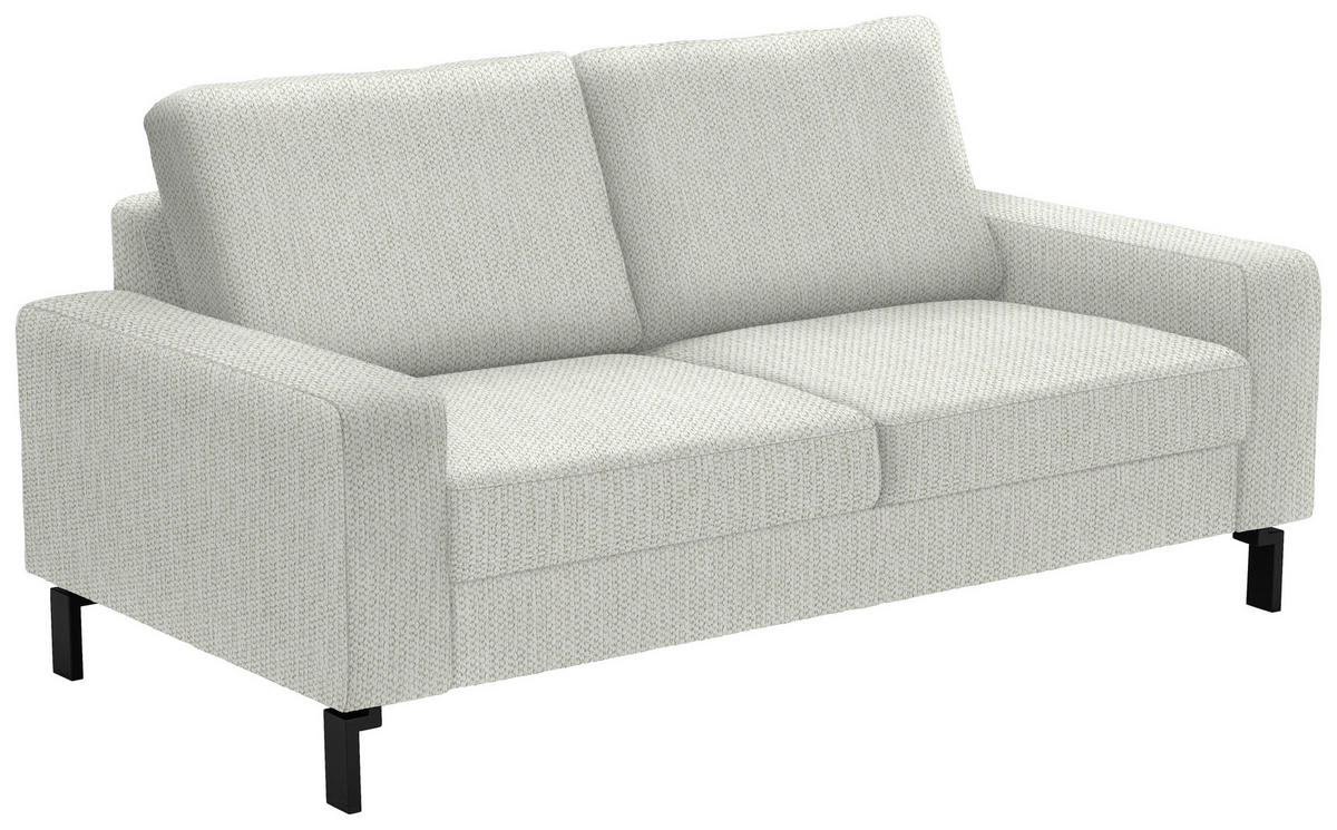 2-SITZER-SOFA in Flachgewebe Weiß  - Schwarz/Weiß, Design, Textil/Metall (178/86/97cm) - Hom`in