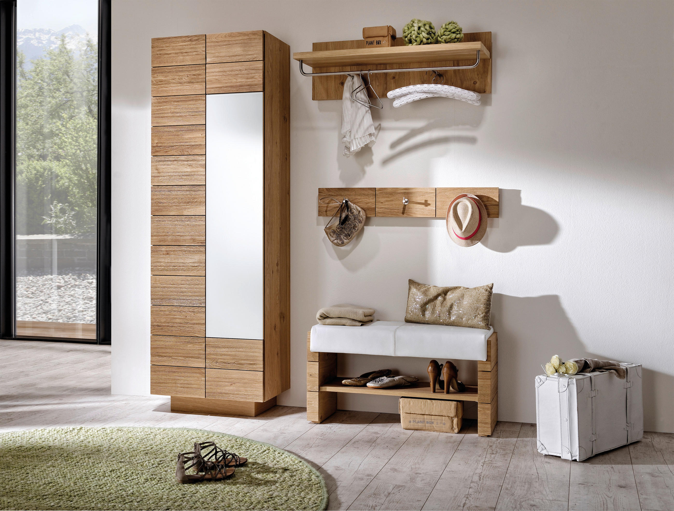 GARDEROBENLEISTE  in Wildeiche massiv Eichefarben  - Eichefarben, Design, Holz (96/15,6/5,2cm) - Voglauer