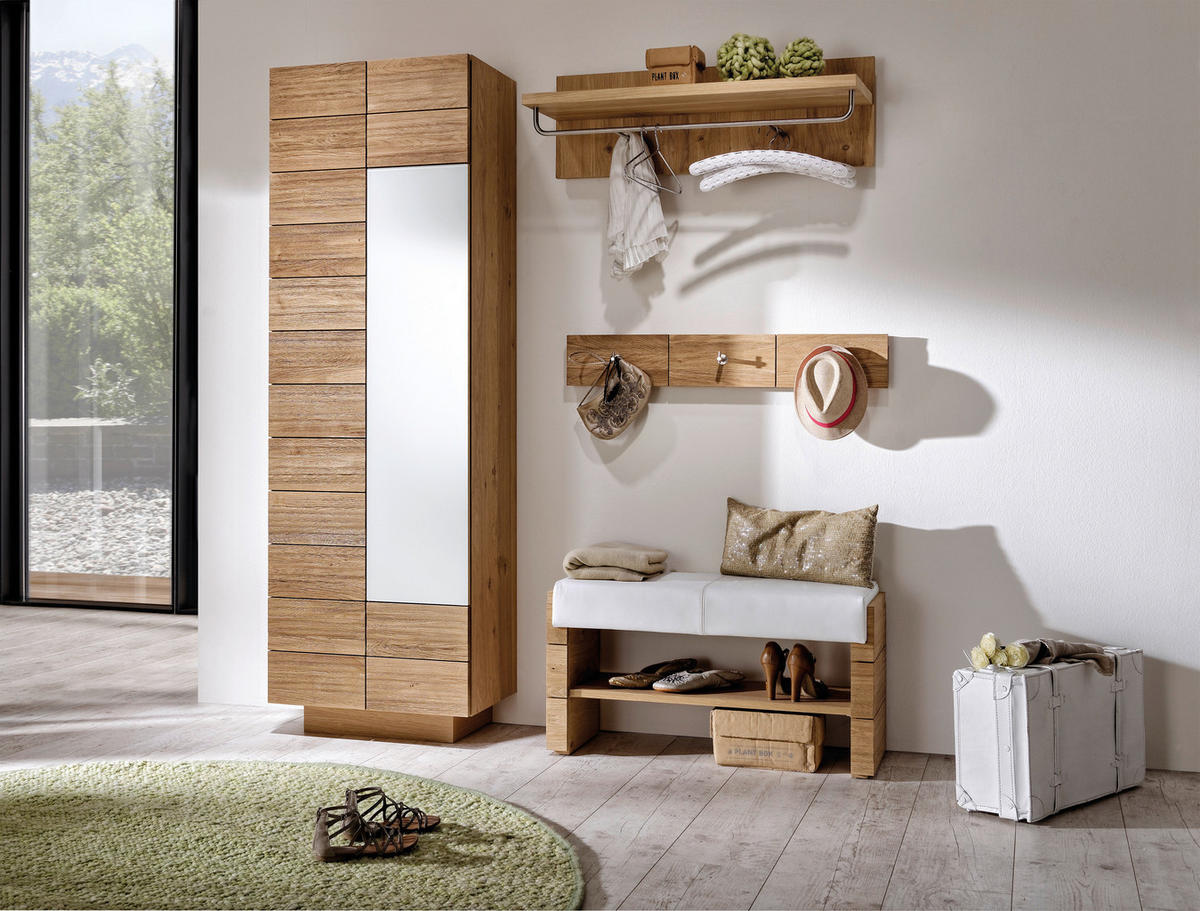 GARDEROBENLEISTE  in Wildeiche massiv Eichefarben  - Eichefarben, Design, Holz (96/15,6/5,2cm) - Voglauer