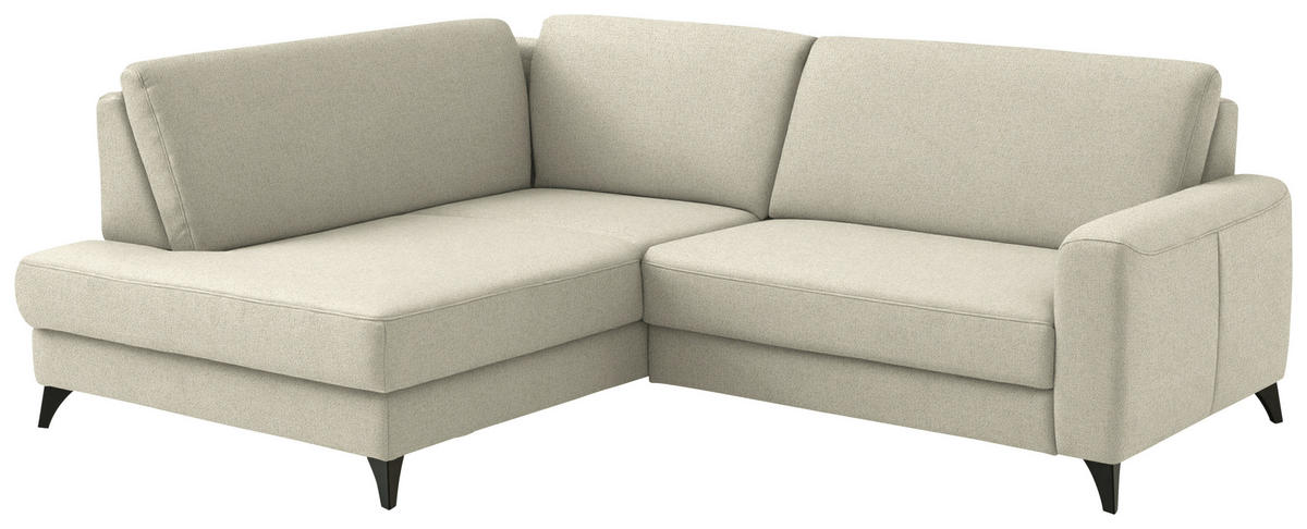 ECKSOFA  Chenille Silberfarben  - Silberfarben/Schwarz, Design, Textil/Metall (182/239cm) - Beldomo Comfort