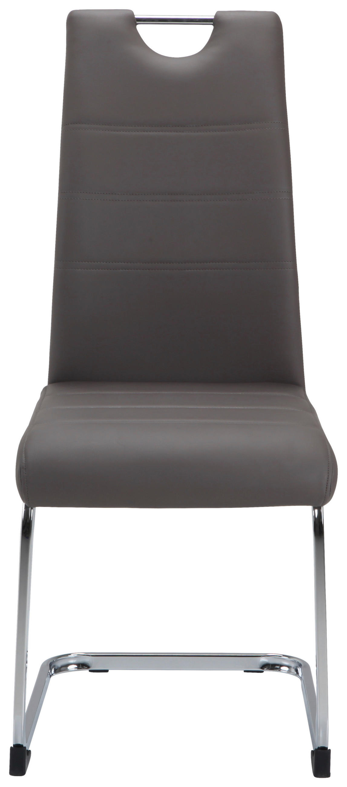 SCAUN CANTILEVER din metal, textil taupe, culoare crom  - culoare crom/taupe, Design, metal/textil (42/99/56cm) - P & B
