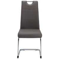 SCAUN CANTILEVER din metal, textil taupe, culoare crom  - culoare crom/taupe, Design, metal/textil (42/99/56cm) - P & B