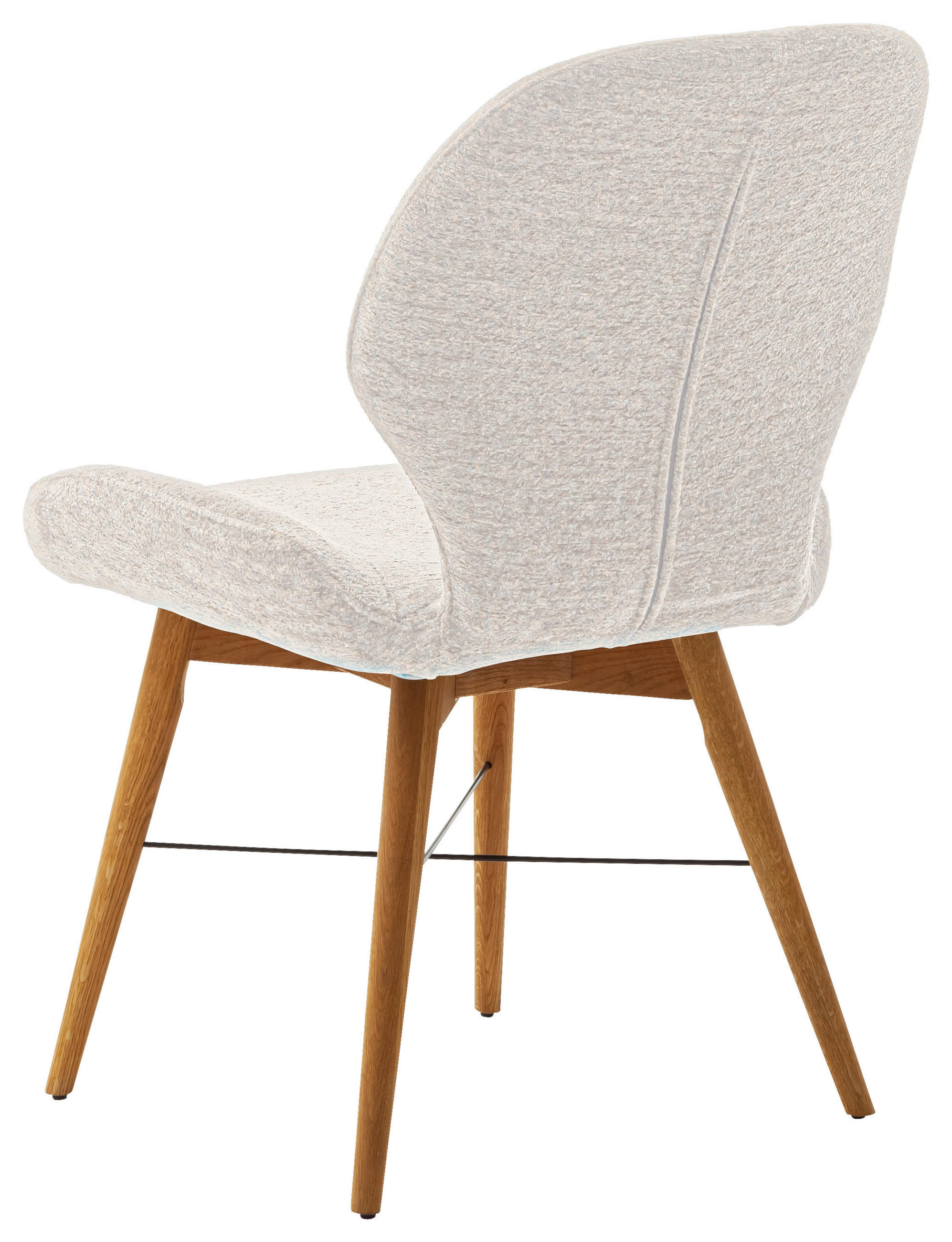 STUHL drehbar in Bouclé  - Wildeiche/Weiß, Design, Holz/Textil (53/87/64cm) - Carryhome