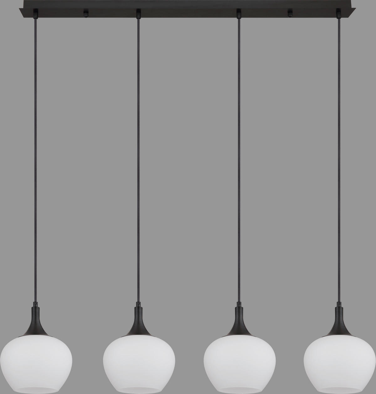 LAMPĂ SUSPENDATĂ 100/18/120 cm  - alb/negru, Basics, sticlă/metal (100/18/120cm) - Novel