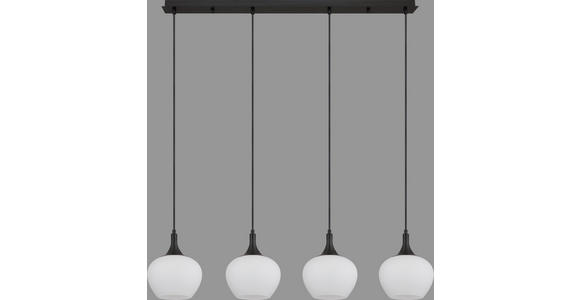 HÄNGELEUCHTE 100/18/120 cm - Schwarz/Weiß, Basics, Glas/Metall (100/18/120cm) - Novel