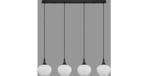 HÄNGELEUCHTE 100/18/120 cm  - Schwarz/Weiß, Basics, Glas/Metall (100/18/120cm) - Novel