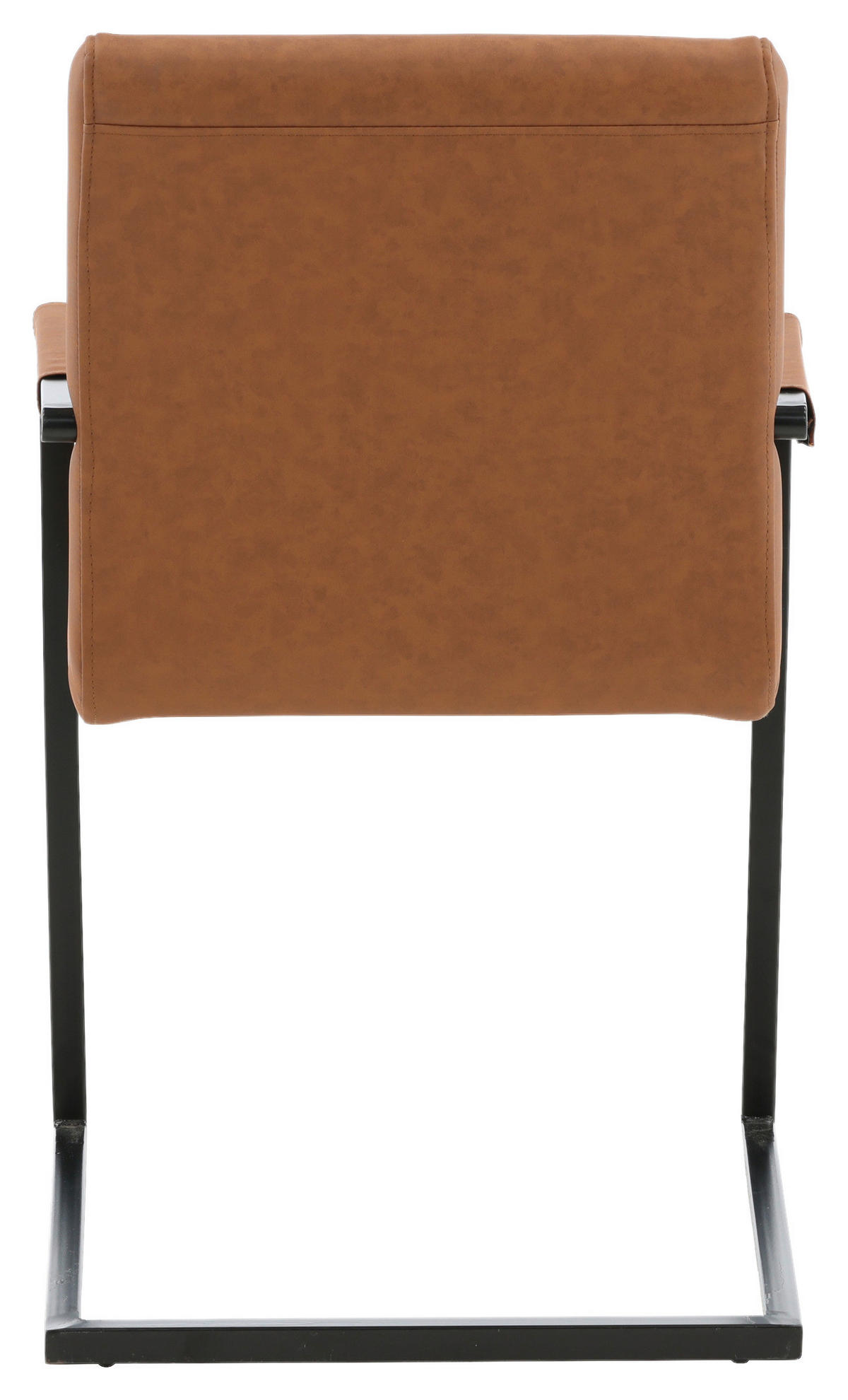 STOL MED ARMSTÖD SET 2 styck stål läderimitation (vegan)  - brun/svart, Design, metall/textil (54/88/63cm) - Livetastic
