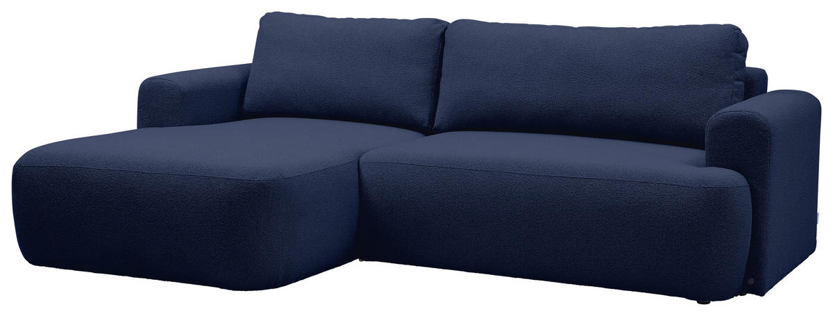 ECKSOFA Dunkelblau Bouclé Rücken echt, Rückenkissen  - Schwarz/Dunkelblau, KONVENTIONELL, Kunststoff/Textil (170/257cm) - Tom Tailor