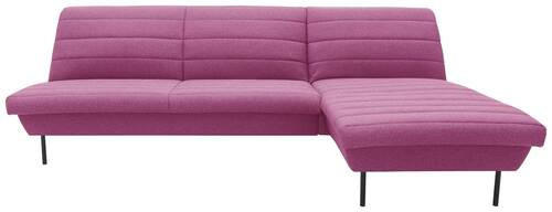 ECKSOFA Looks IX Rosa Webstoff  - Schwarz/Rosa, Design, Textil/Metall (274/92/168cm) - LOOKS by W.Joop