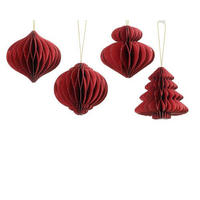 CHRISTBAUMANHÄNGER  - Rot, LIFESTYLE, Papier (8,00/8,00/8,00cm) - Sonnhaus