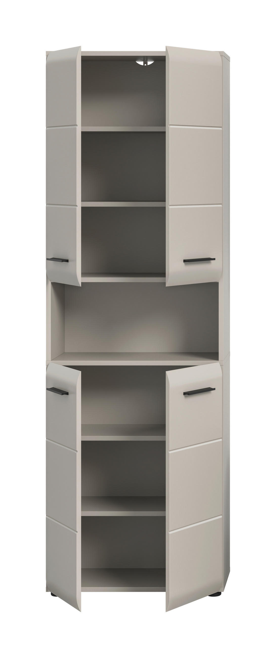 HOCHSCHRANK 60/185/30 cm  - Kaschmir/Schwarz, Trend, Holzwerkstoff/Kunststoff (60/185/30cm) - MID.YOU