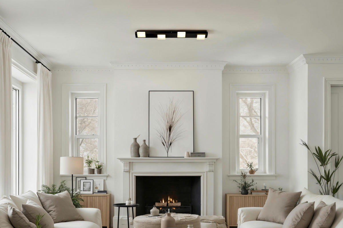 LED-DECKENLEUCHTE 72/12/3 cm  - Schwarz, Design, Metall (72/12/3cm) - BOPP