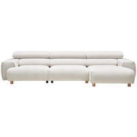 HÖRNSOFFA i velour vit  - vit/bokfärgad, Design, trä/textil (329/150cm) - Livetastic