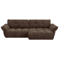 ECKSOFA Dunkelbraun Chenille Rücken echt  - Dunkelbraun/Schwarz, Design, Kunststoff/Textil (312/177cm) - Welnova