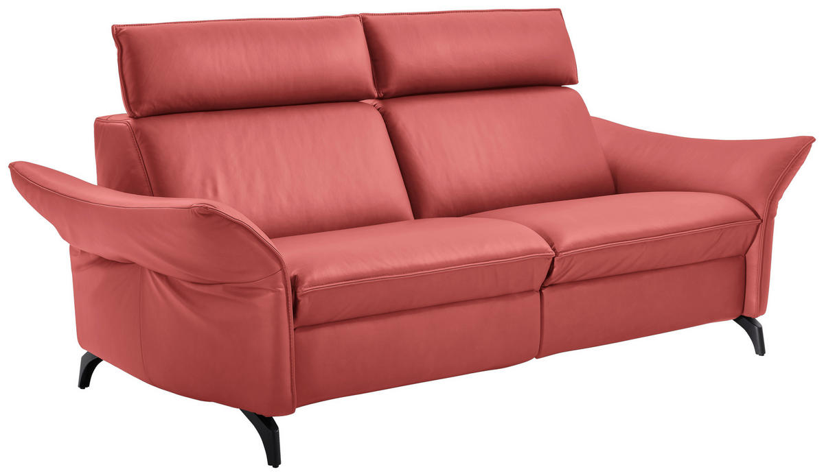2,5-SITZER in Echtleder Rot  - Anthrazit/Rot, Design, Leder/Metall (194/94/95cm) - Himolla