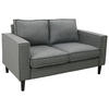 2-SITZER-SOFA in Leinenoptik Hellgrau  - Hellgrau/Schwarz, Basics, Holz/Textil (141,5/84/83cm) - P & B