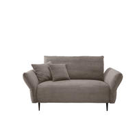 2-SITZER-SOFA in Cord Graubraun  - Graubraun/Schwarz, Design, Textil/Metall (163/97/102cm) - Livetastic