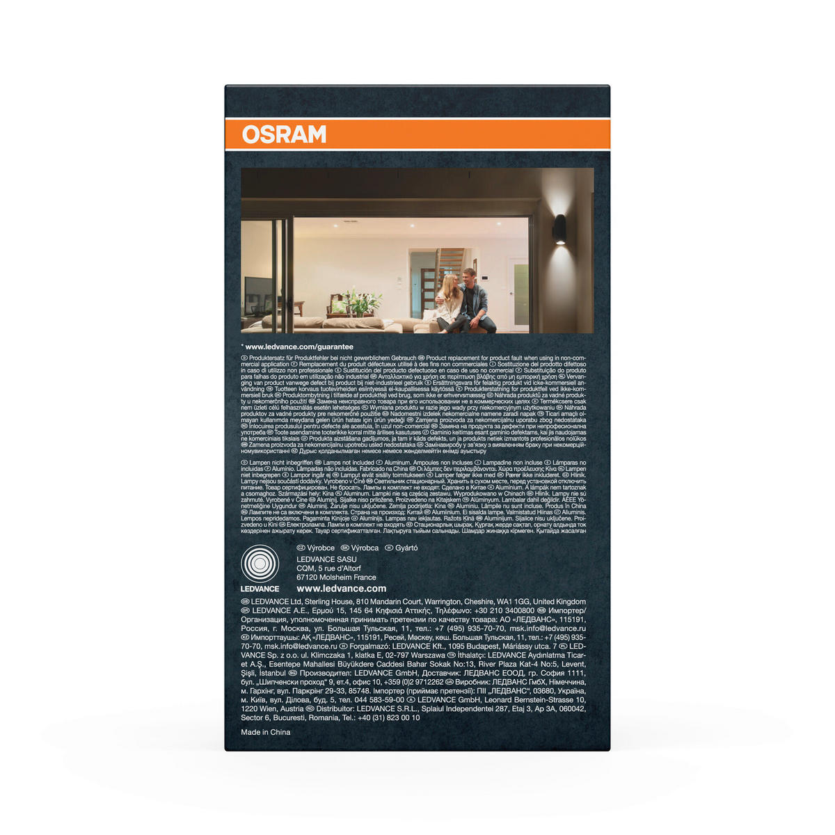 AUßENLEUCHTE 10,5/7,5/18 cm   - Dunkelgrau, Basics, Glas/Metall (10,5/7,5/18cm) - Osram