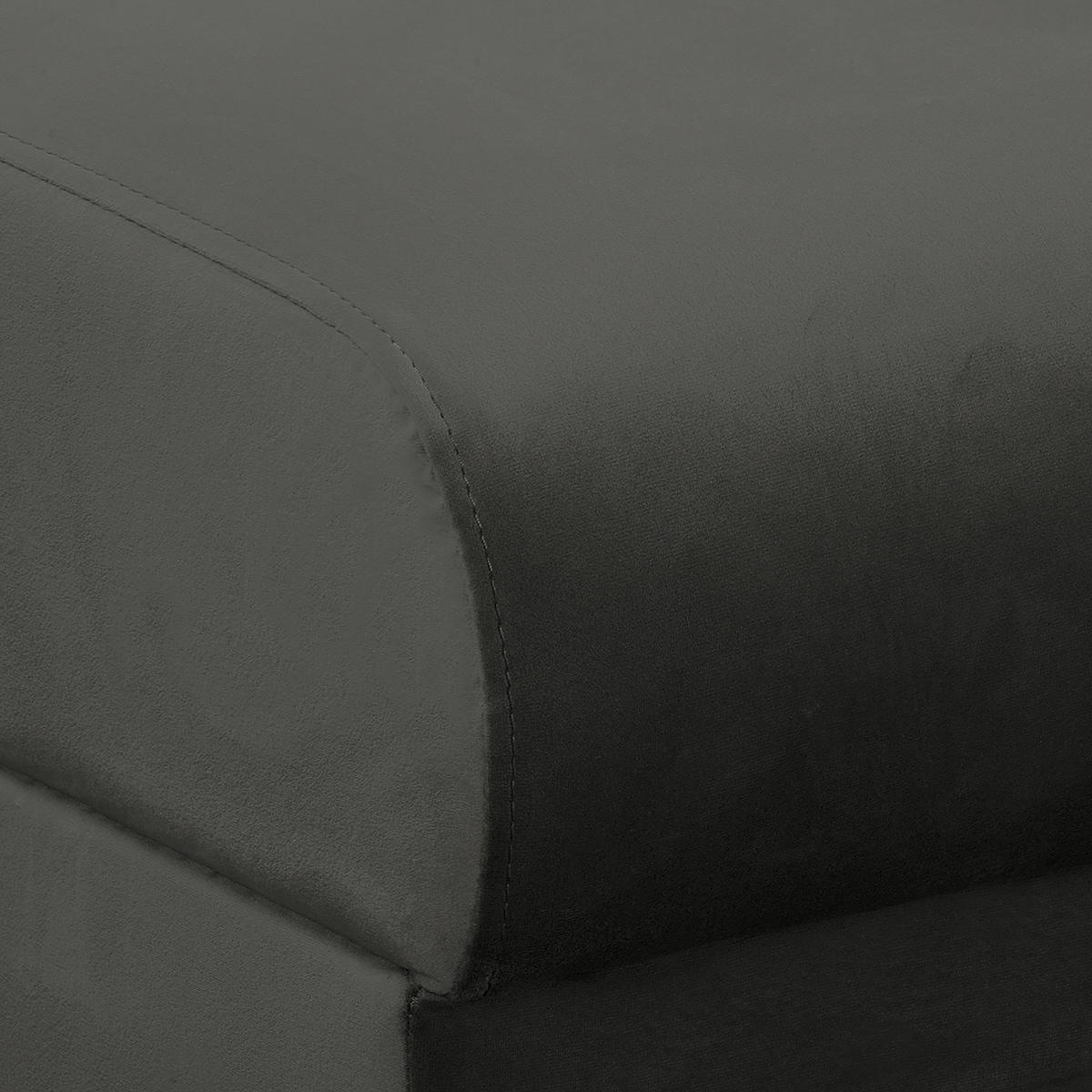 ECKSOFA Mikrofaser Dunkelgrau  - Wengefarben/Dunkelgrau, Design, Holz/Textil (150/230cm) - Livetastic