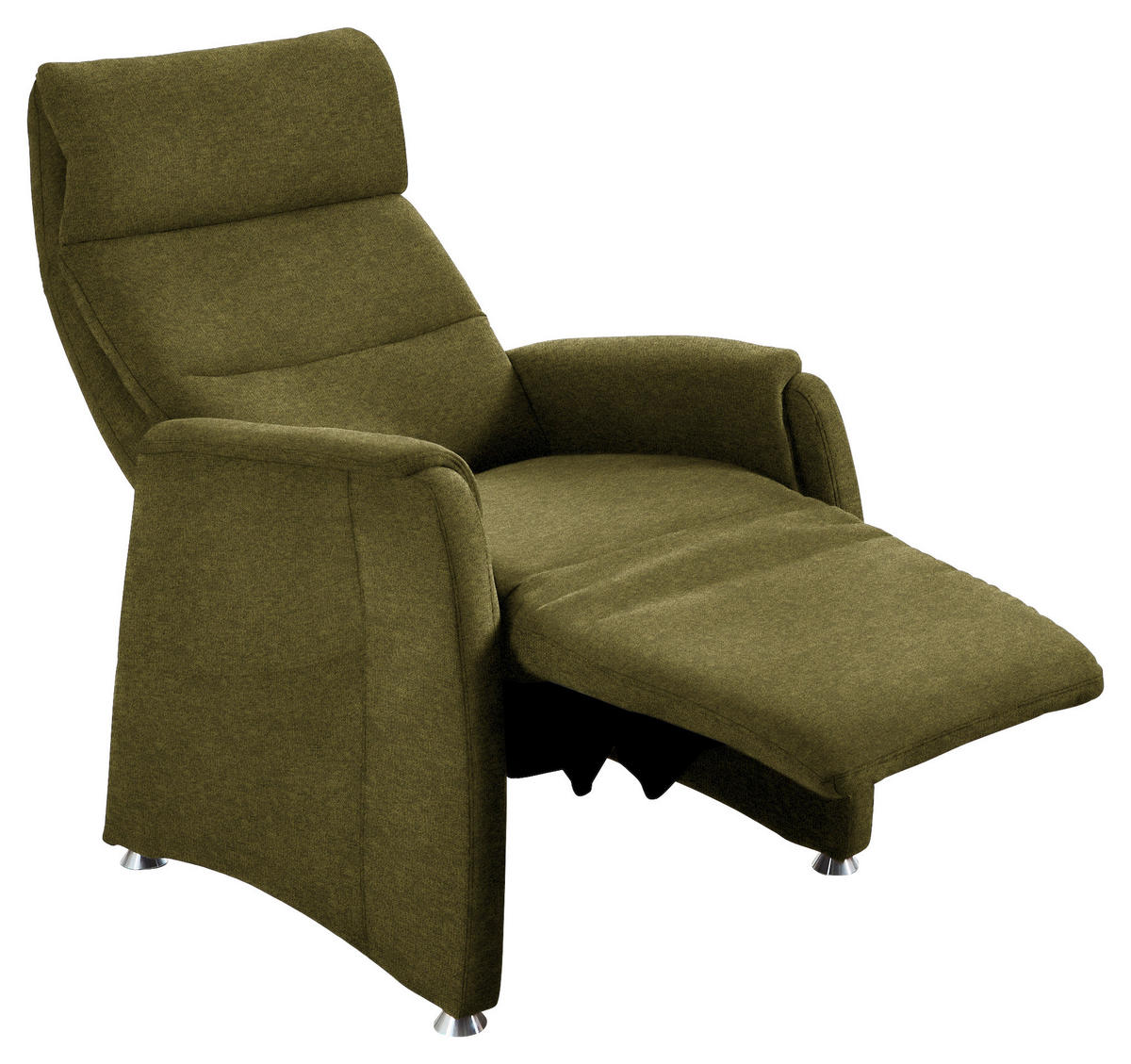 FERNSEHSESSEL in Flachgewebe Olivgrün  - Alufarben/Olivgrün, Konventionell, Textil/Metall (69/111/83cm) - Cantus