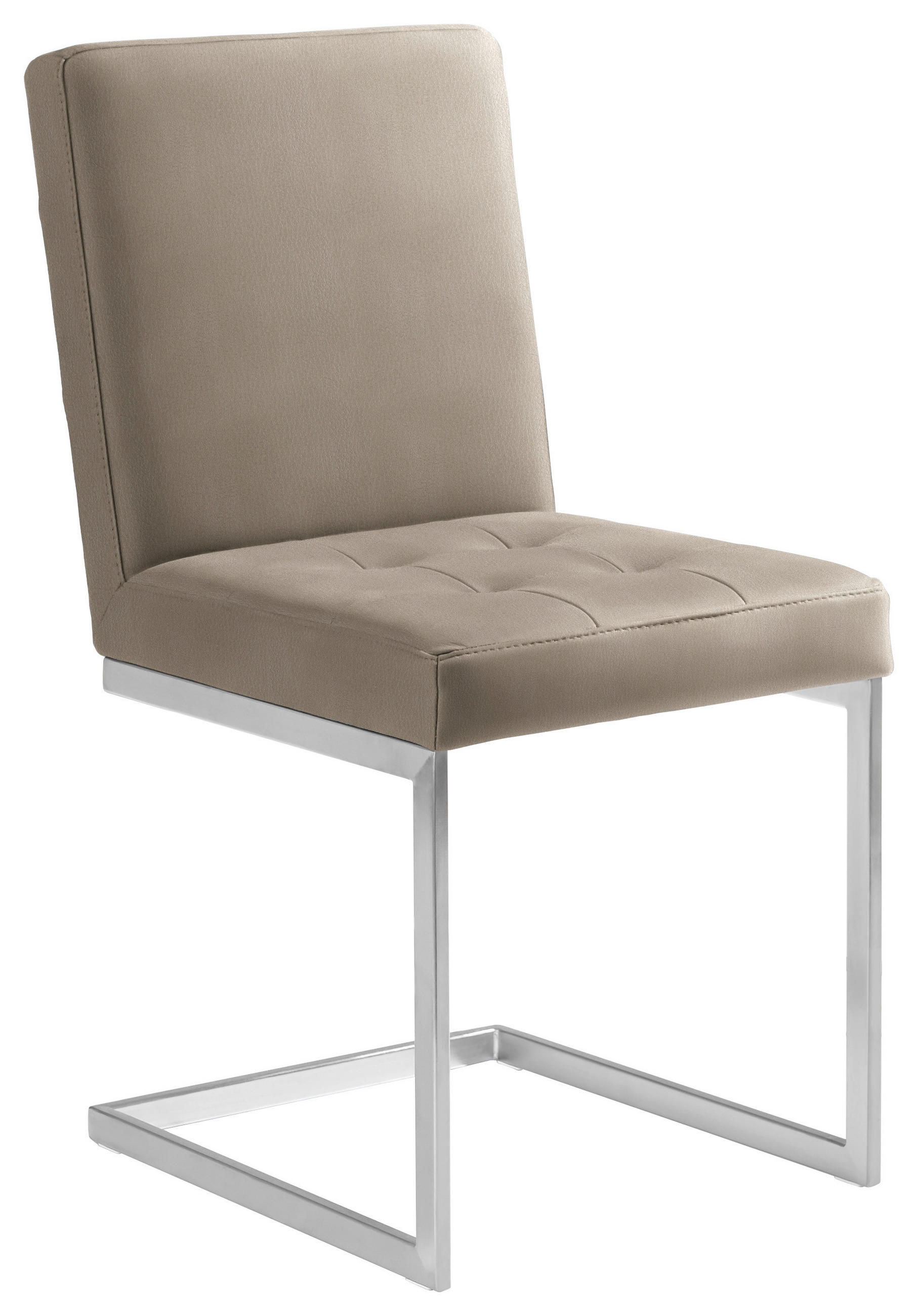 SCHWINGSTUHL  in Stahl Mikrofaser  - Sandfarben/Edelstahlfarben, Design, Textil/Metall (45/91/58cm) - Moderano