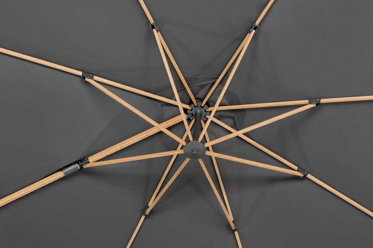 AMPELSCHIRM   - Eichefarben/Anthrazit, Basics, Textil/Metall (358/263/300cm) - Schneider
