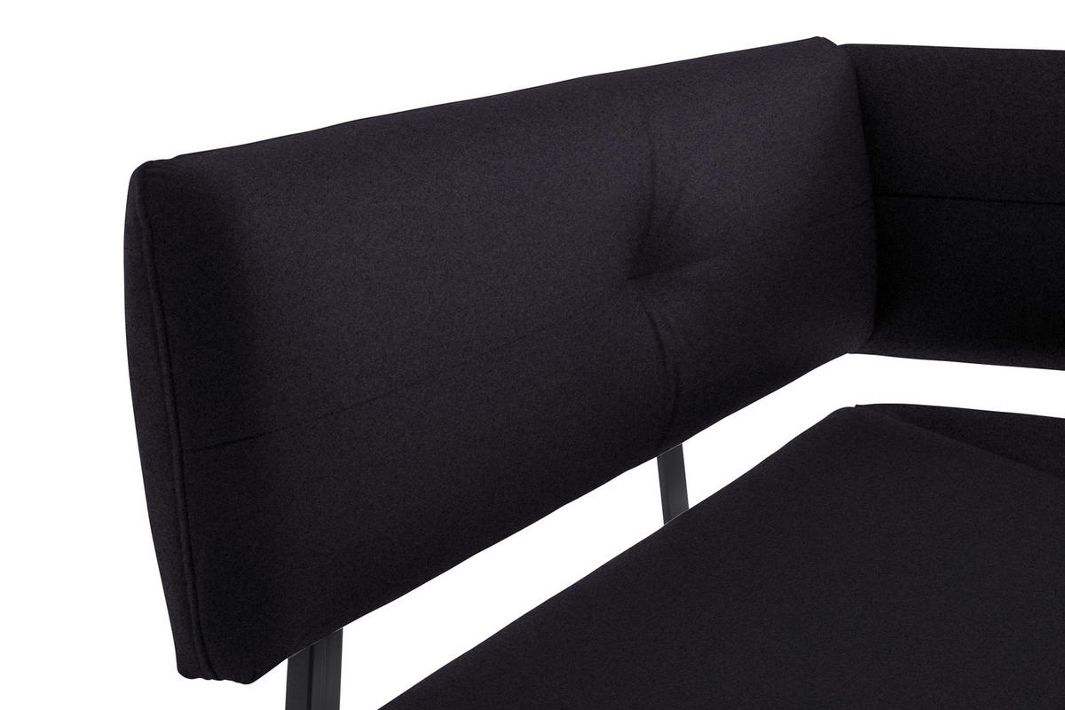 ECKBANK 150/190 cm  in Anthrazit, Schwarz  - Anthrazit/Schwarz, MODERN, Textil/Metall (150/190cm) - Cantus