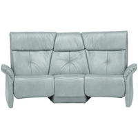 TRAPEZSOFA in Echtleder Hellblau  - Naturfarben/Hellblau, Konventionell, Leder/Holz (208/103/105cm) - Himolla Komfortklass