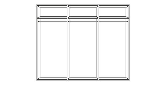 DREHTÜRENSCHRANK in Eichefarben - Eichefarben/Silberfarben, KONVENTIONELL, Glas/Holzwerkstoff (270/210/58cm) - Cantus