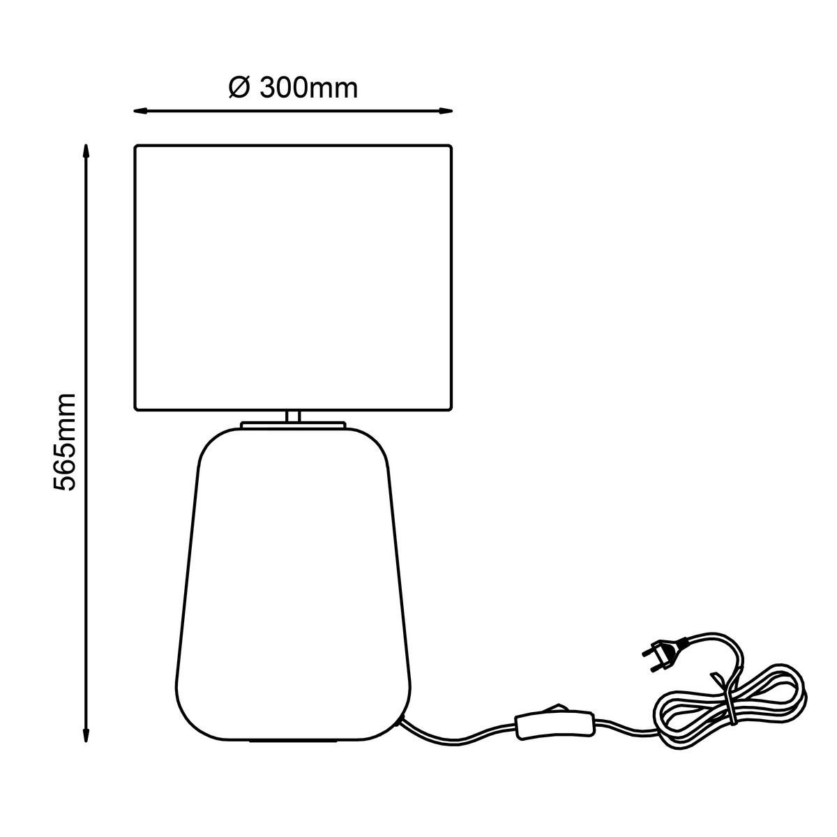 STOLNÁ LAMPA, E27, 30/56,5 cm  - sivá/žltá, Konventionell, textil/sklo (30/56,5cm)