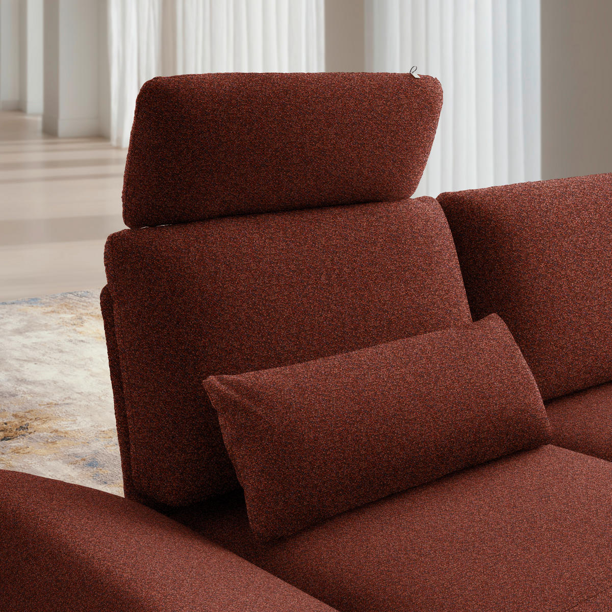 ECKSOFA  in Flachgewebe Rotorange  155/234 cm  - Rotorange/Schwarz, Design, Textil/Metall (155/234cm) - Dieter Knoll