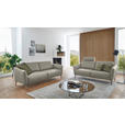 2-SITZER-SOFA  in Echtleder Hellgrau   - Eichefarben/Beige, Natur, Leder/Holz (182/86/87cm) - Valnatura