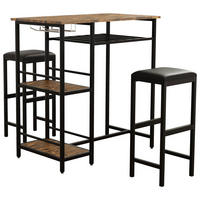 BARTISCH rechteckig Eichefarben, Schwarz  - Eichefarben/Schwarz, Design, Holzwerkstoff/Metall (90/50/93cm) - MID.YOU