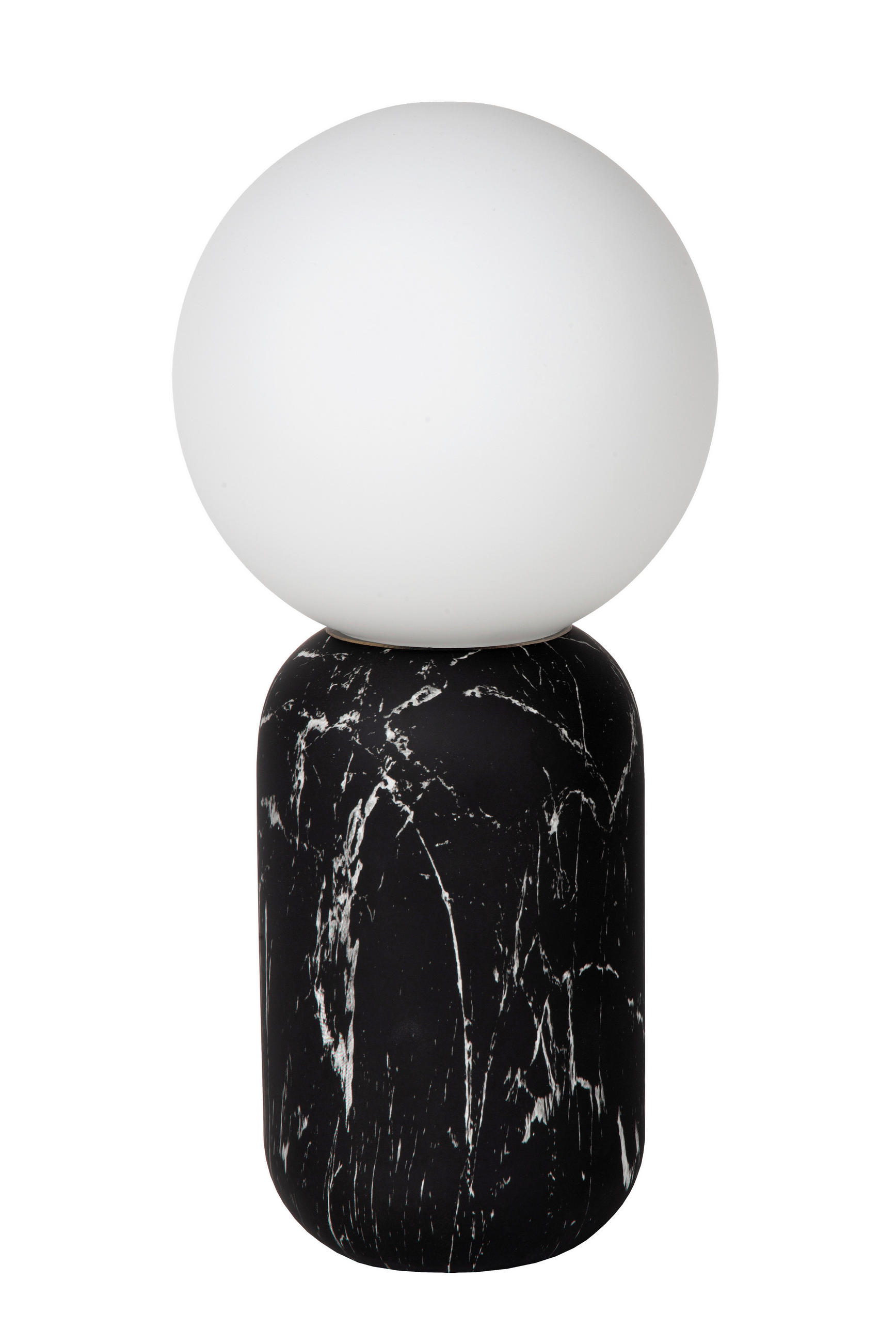 TISCHLEUCHTE MARBOL 15/15/32 cm   - Opal/Schwarz, Design, Glas/Metall (15/15/32cm) - Lucide