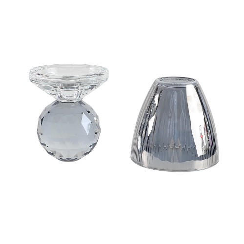 KERZENHALTER - Grau, Basics, Glas (11/11/18,5cm)