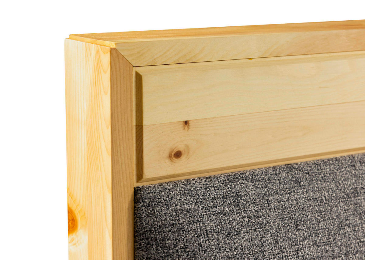 BOXSPRINGBETT 160/200 cm  in Zirbelkieferfarben, Hellgrau  - Zirbelkieferfarben/Hellgrau, Natur, Holz/Textil (160/200cm) - Linea Natura