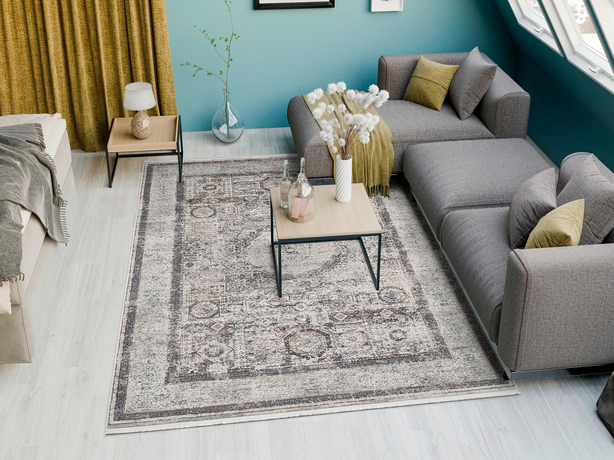 WEBTEPPICH 160/230 cm Mystic Bazaar Grau, Multicolor  - Multicolor/Grau, Design, Textil (160/230cm) - Dieter Knoll
