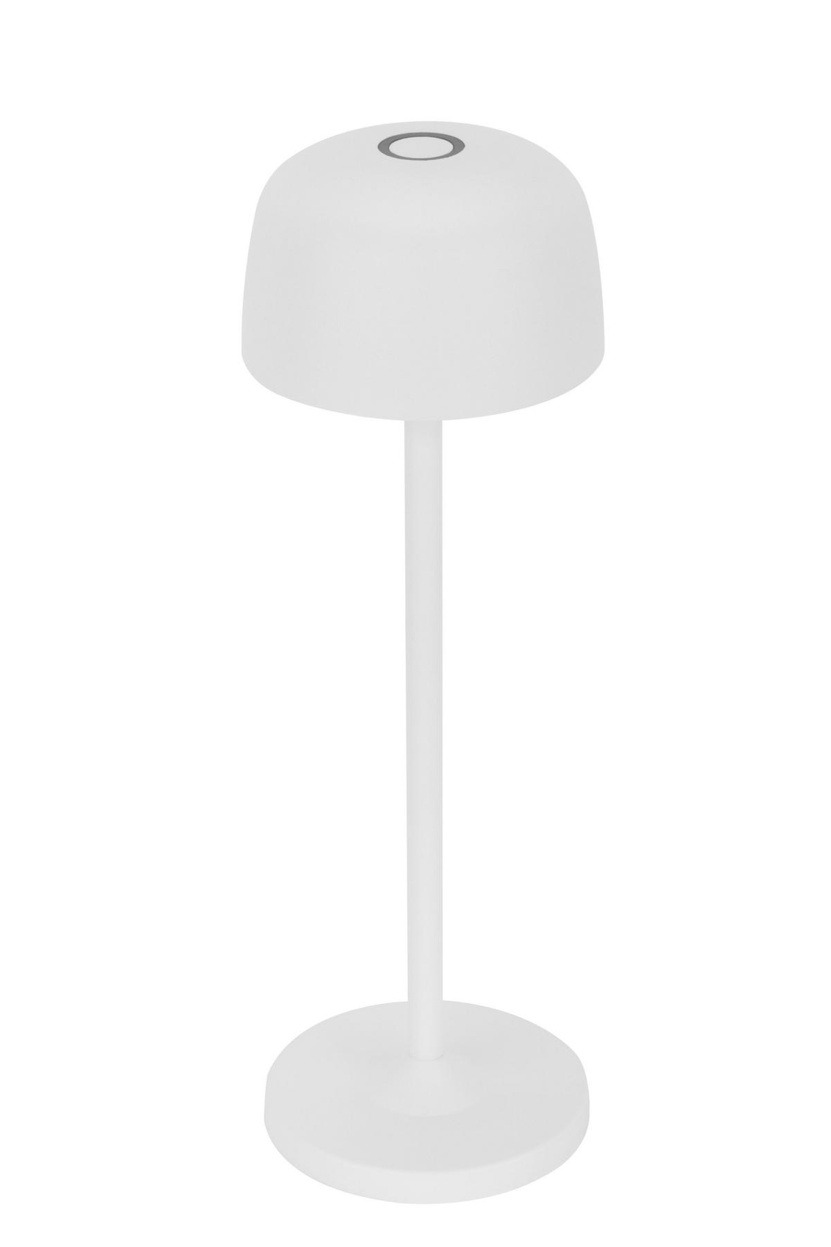 STOLNÍ LAMPA NA BATERIE 7,6/24 cm - bílá/průhledné, Design, kov/plast (7,6/24cm) - Novel