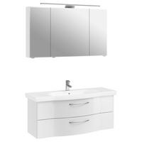 BADEZIMMER 3-teilig  in 122 cm  - Chromfarben/Weiß Hochglanz, KONVENTIONELL, Glas/Keramik (122cm) - Pelipal