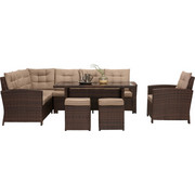 GARTENSET 22-teilig - Hellbraun/Schwarz, Design, Glas/Kunststoff (257/194cm) - AMBIA GARDEN