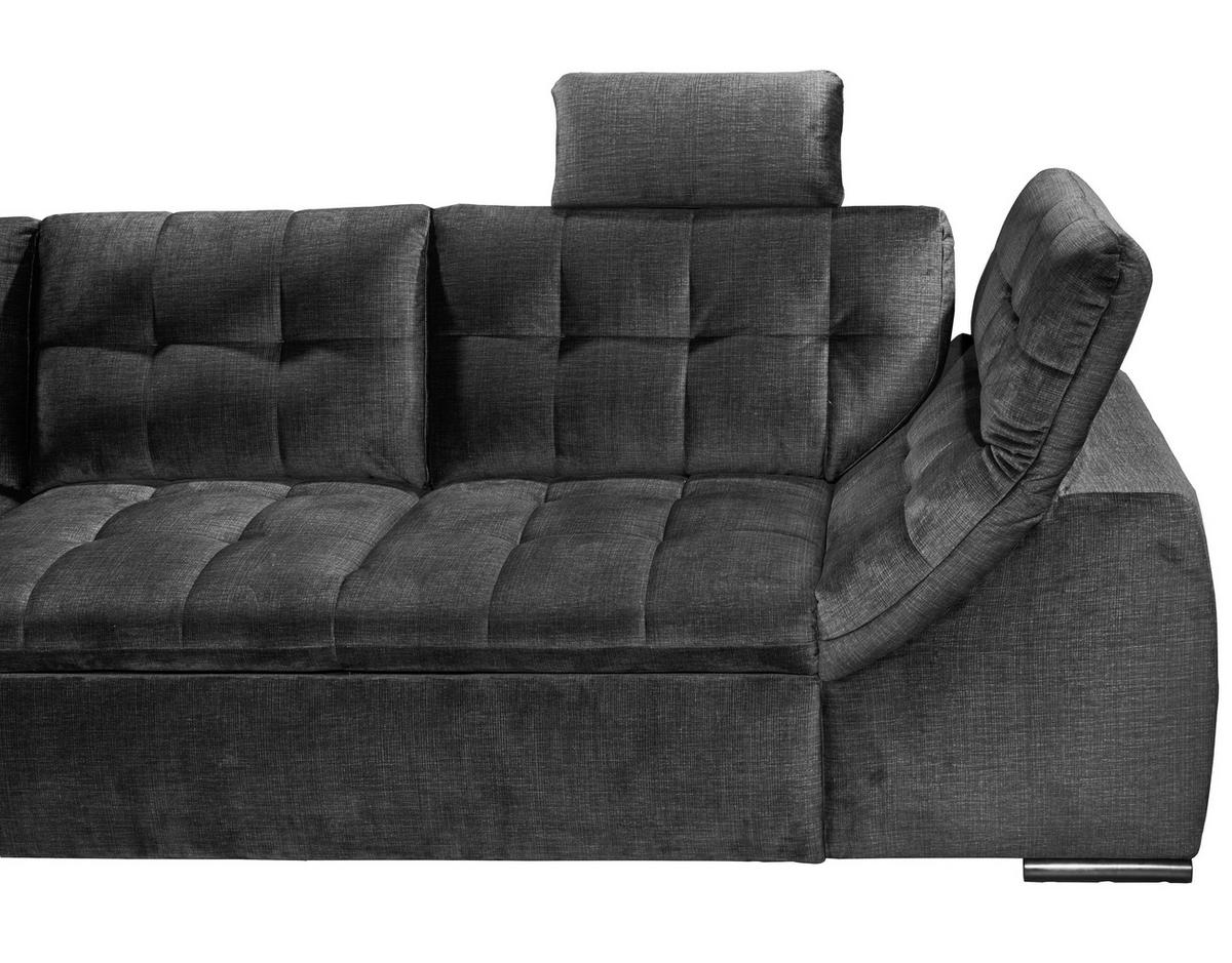 ECKSOFA in Mikrovelours Schwarz  - Schwarz, Konventionell, Kunststoff/Textil (217/283cm) - MID.YOU