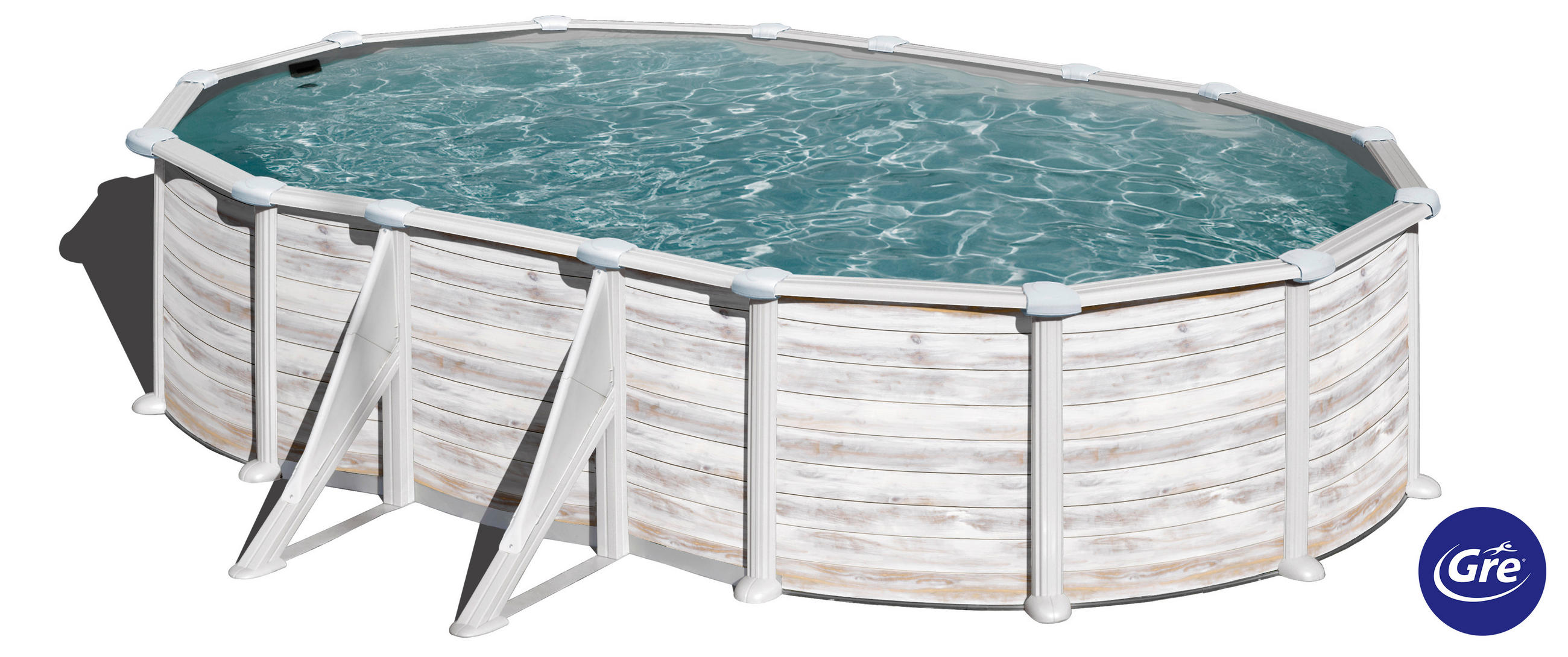 POOL-SET 2024 610/375/132 cm  - Weiß, KONVENTIONELL, Metall (610/375/132cm) - Gre