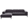 ECKSOFA Altrosa Velours  - Schwarz/Altrosa, Design, Textil/Metall (195/293cm) - Beldomo Style