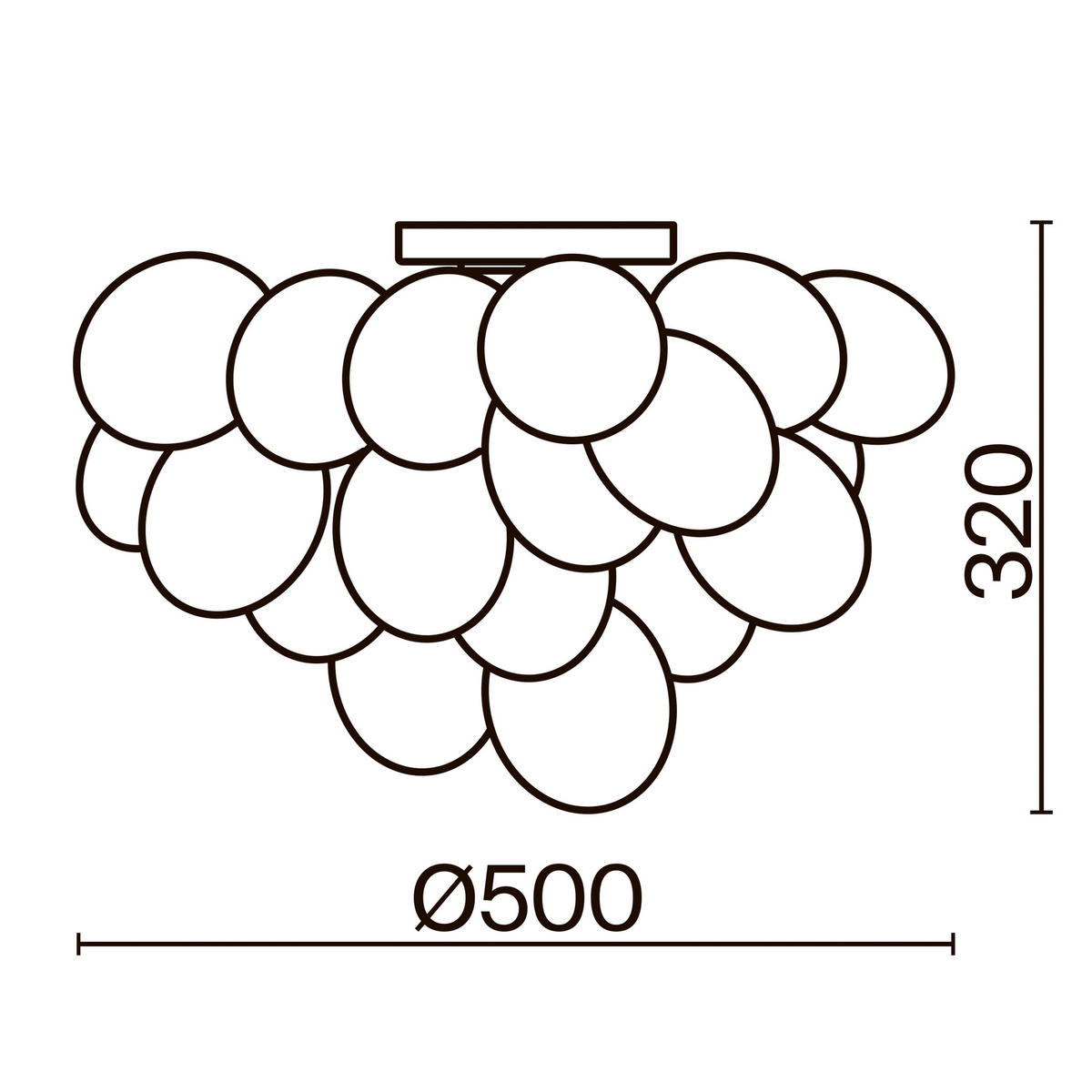 STROPNÉ SVIETIDLO, 50/29,5/50 cm - niklová, Trend, kov/sklo (50/29,5/50cm)