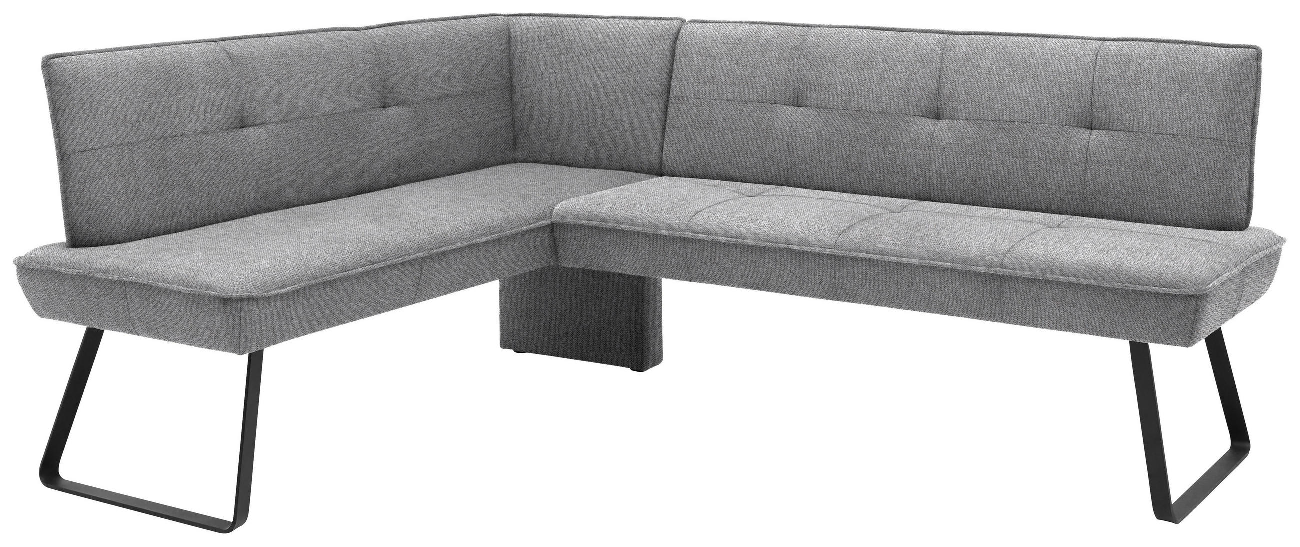 ECKBANK 157/204 cm Flachgewebe Grau, Schwarz Metall   - Schwarz/Grau, Design, Textil/Metall (157/204cm) - Dieter Knoll